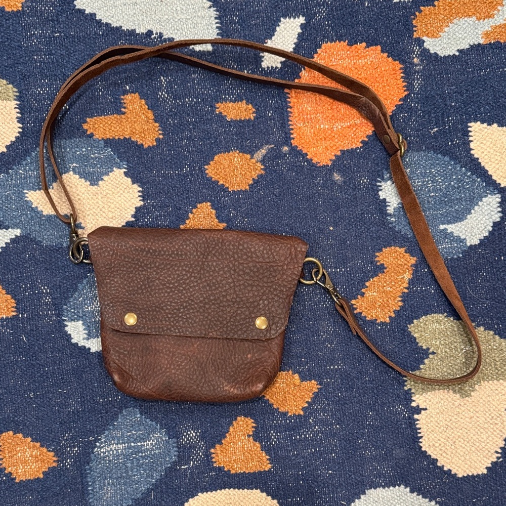T Bird Leather Brown Leather Crossbody or Hip Bag - MADE IN MONTANA